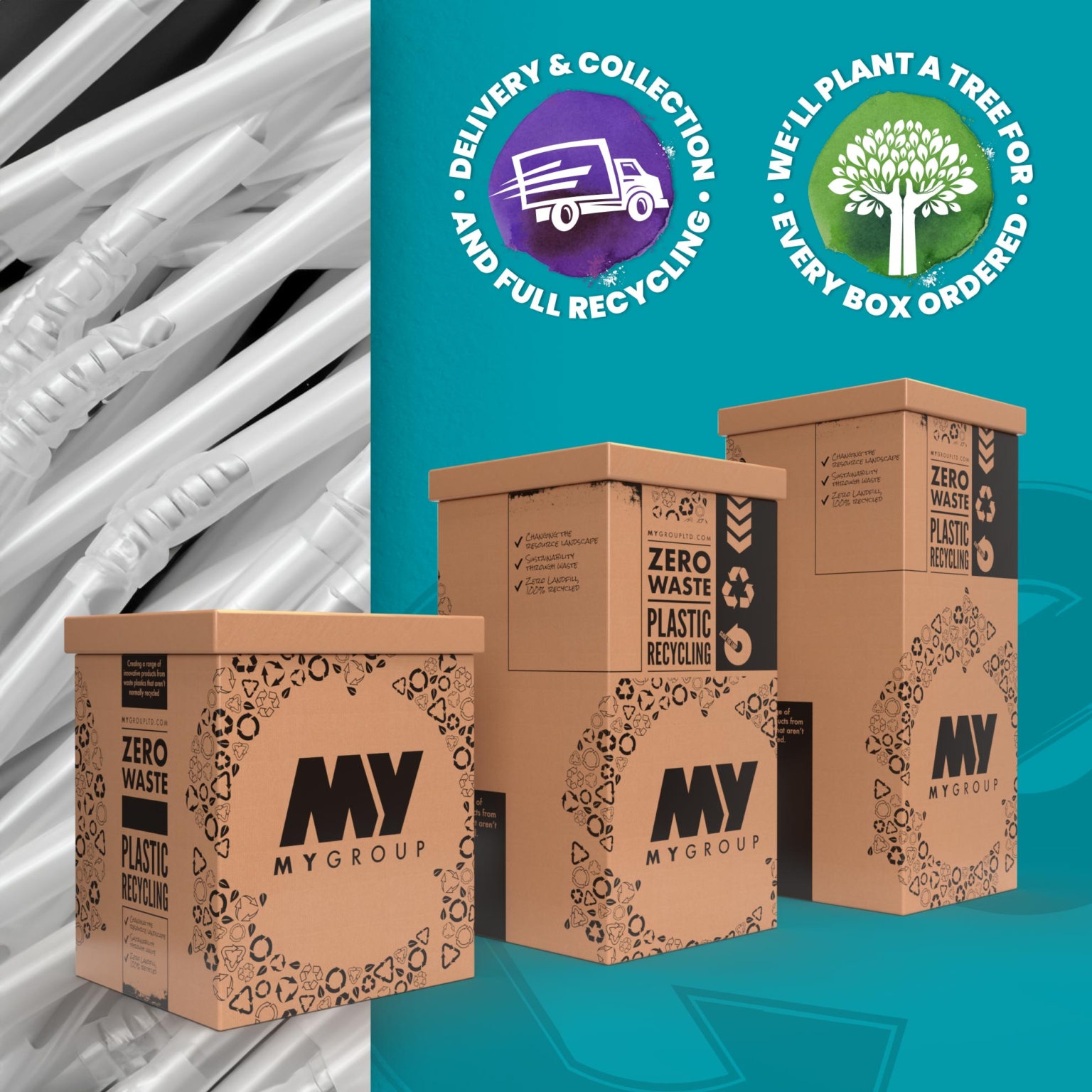 Plastic Straws Recycling Box ReFactory Plastic Waste Recycling