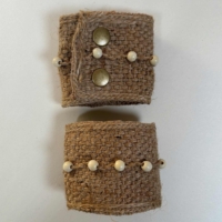 Sustainable Christmas Beaded Hessian Napkin Rings