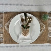 Sustainable Christmas Appliquéd Hessian Napkin Ring