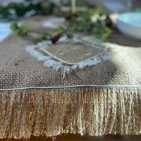 Sustainable Christmas Appliquéd Hessian Table Runner