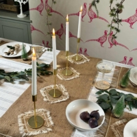 Sustainable Christmas Appliquéd Hessian Table Runner