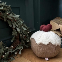 Sustainable Christmas Hessian 'Xmas Pudding' Door Stop