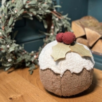 Sustainable Christmas Hessian 'Xmas Pudding' Door Stop