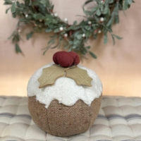 Sustainable Christmas Hessian 'Xmas Pudding' Door Stop