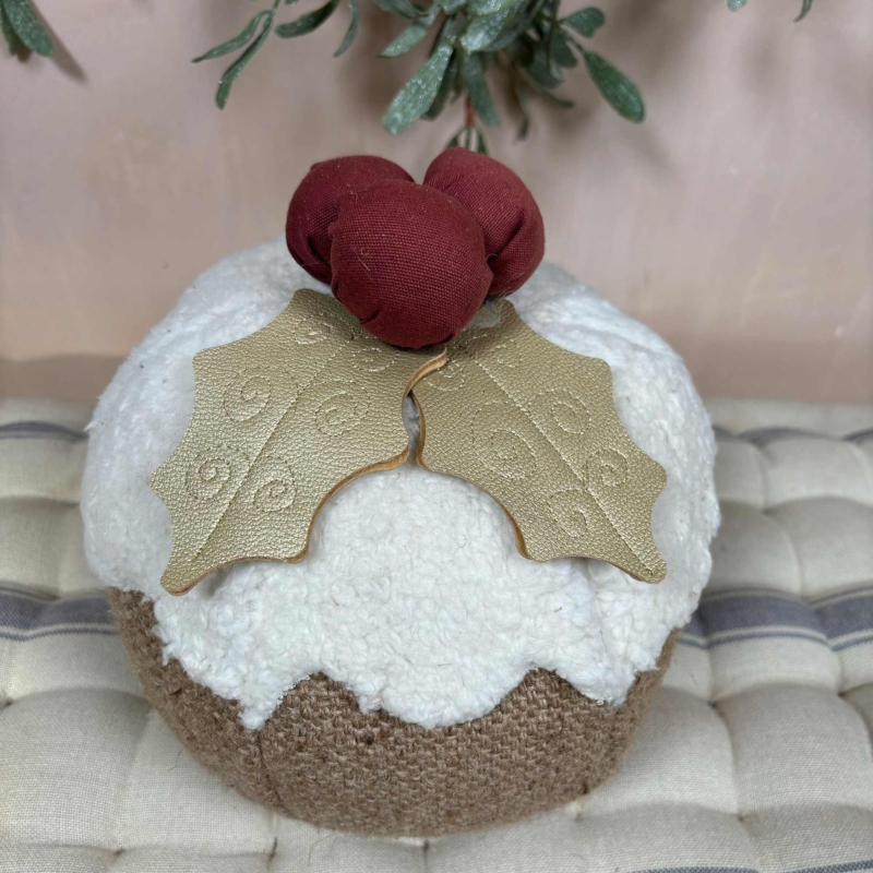 Sustainable Christmas Hessian 'Xmas Pudding' Door Stop